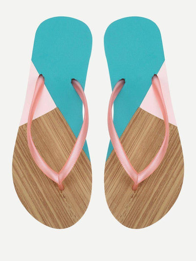 Color Block Flip Flops-shoes-Des Mess
