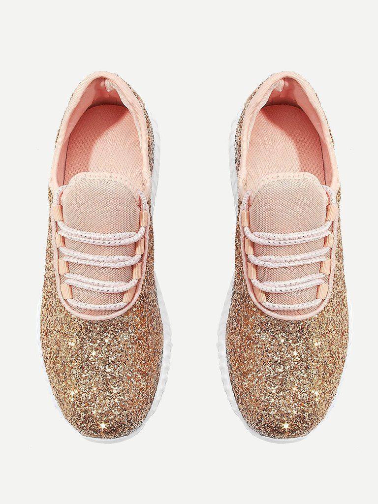 Glitter Lace Up Trainers-shoes-Des Mess