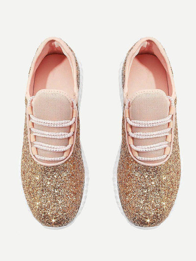 Glitter Lace Up Trainers-shoes-Des Mess