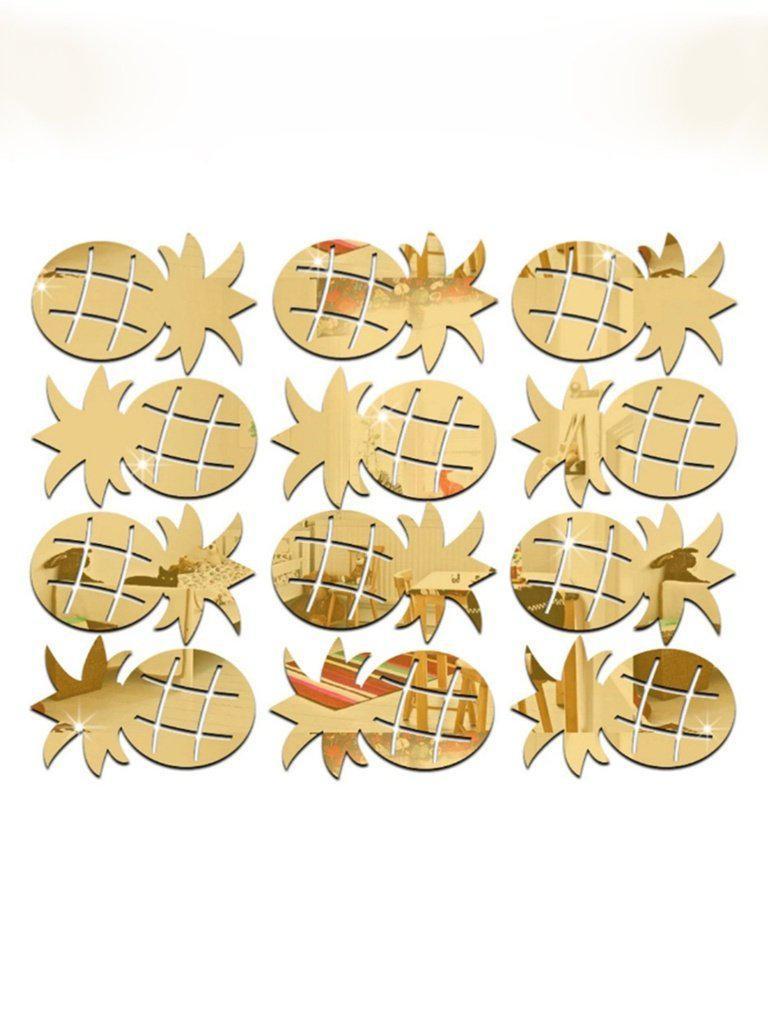Pineapple Mirror Wall Sticker Set 24pcs-others-Des Mess
