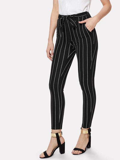 Vertical Striped Skinny Pants-bottom-Des Mess