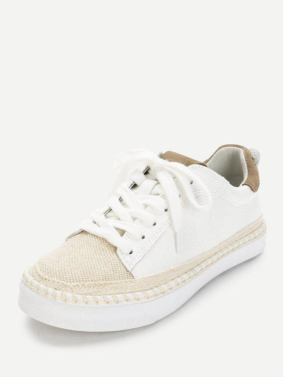 Lace Up Splice Color Sneakers-shoes-Des Mess