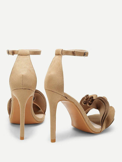 Layered Ruffle Design Stiletto Heels-shoes-Des Mess
