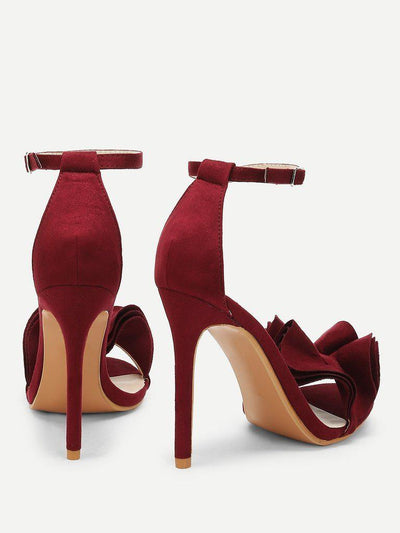 Layered Ruffle Design Stiletto Heels-shoes-Des Mess
