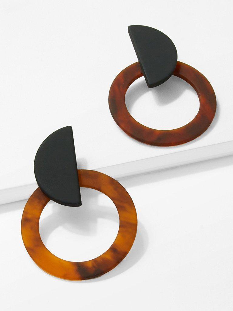 Marble Pattern Hoop Earrings-jewelry-Des Mess