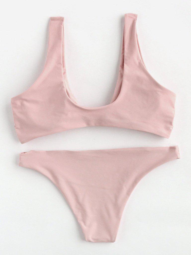 Bow Tie Scoop Neck Bikini Set-swimwear-Des Mess