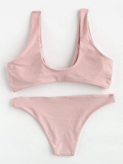 Bow Tie Scoop Neck Bikini Set-swimwear-Des Mess