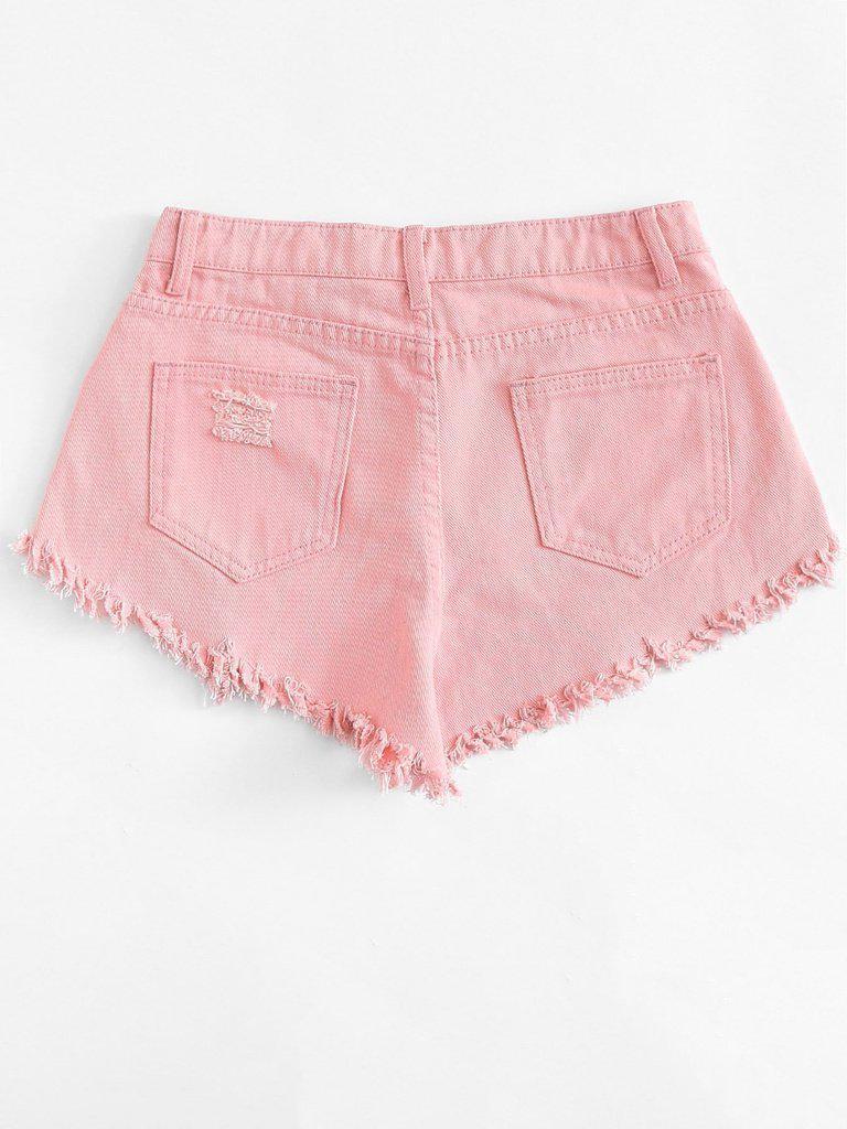 Raw Hem Ripped Denim Shorts-bottom-Des Mess