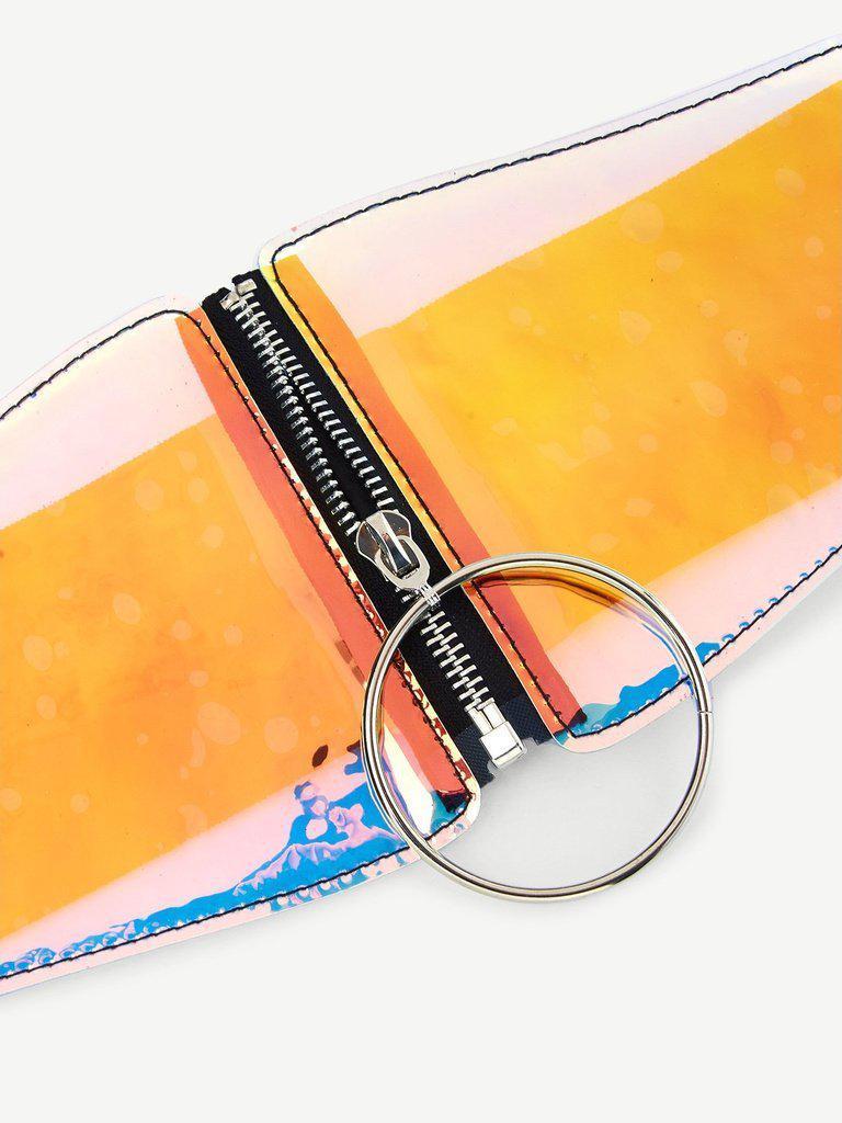 Iridescence Zipper Up Belt-accessories-Des Mess