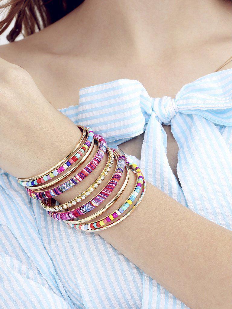 Colorful Multilayer Beaded Crochet Bracelet--Des Mess
