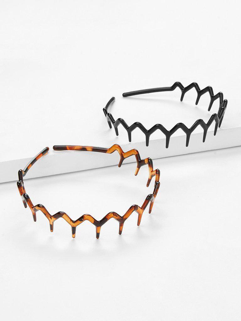 Leopard & Plain Design Headband 2Pcs-hair-Des Mess