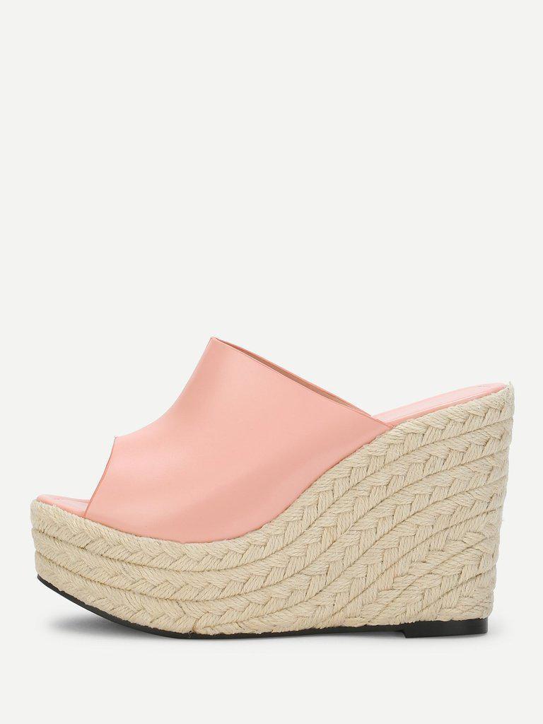Peep Toe Espadrille Wedges-shoes-Des Mess