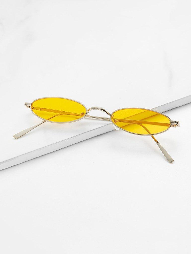 Flat Lens Metal Frame Sunglasses-accessories-Des Mess