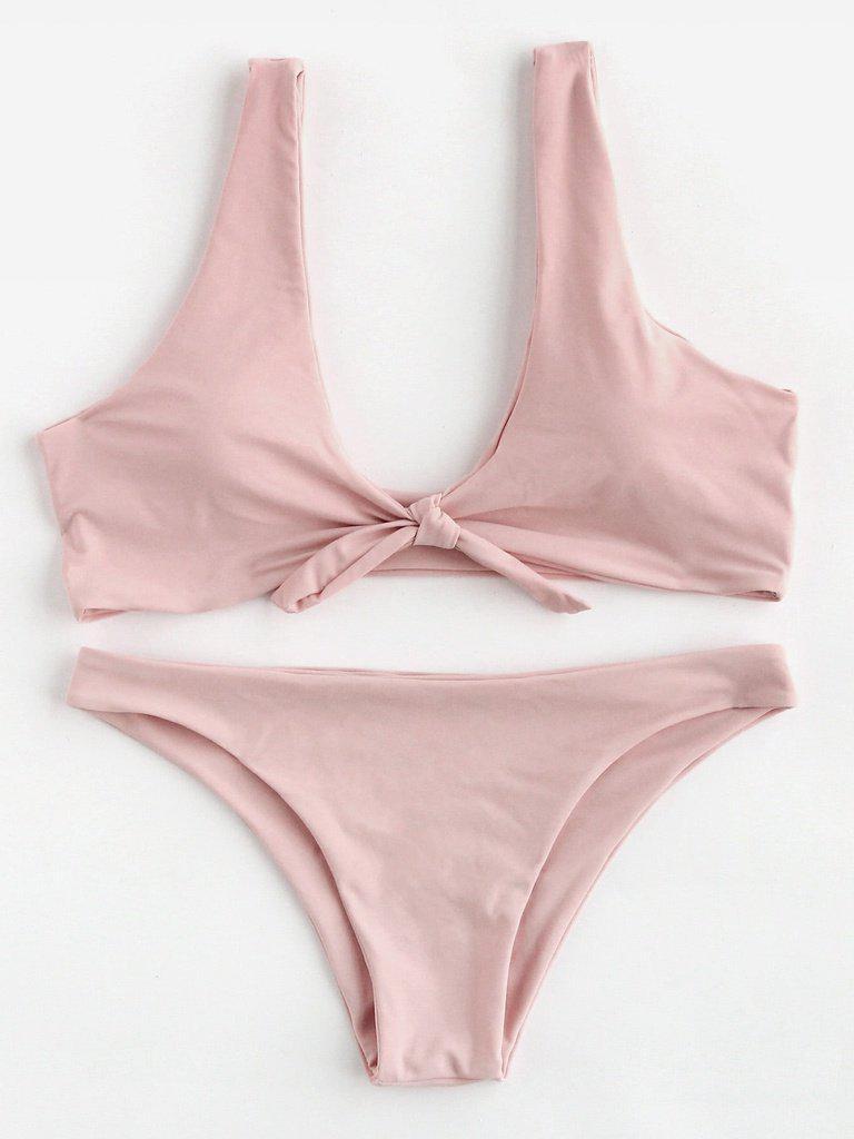 Bow Tie Scoop Neck Bikini Set-swimwear-Des Mess