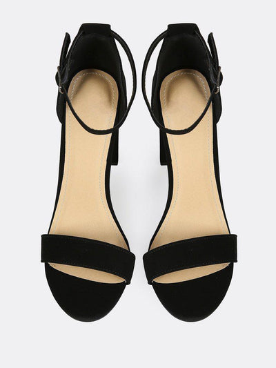 Open Toe Dressy Sandal with Thin Ankle Cuff BLACK-shoes-Des Mess