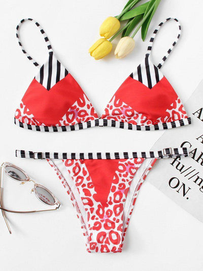 Striped Leopard Bikini Set--Des Mess