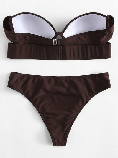 Cutout Bandeau Bikini Set-swimwear-Des Mess