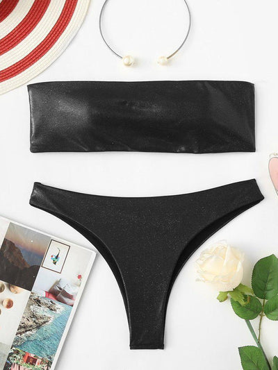 Bandeau Bikini Set-swimwear-Des Mess
