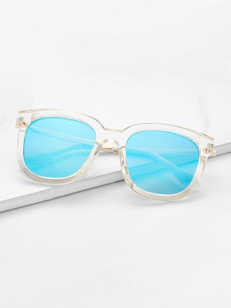 Clear Frame Mirror Lens Sunglasses-accessories-Des Mess