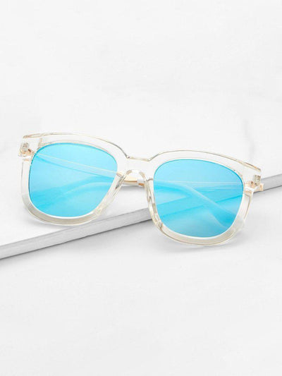 Clear Frame Mirror Lens Sunglasses-accessories-Des Mess
