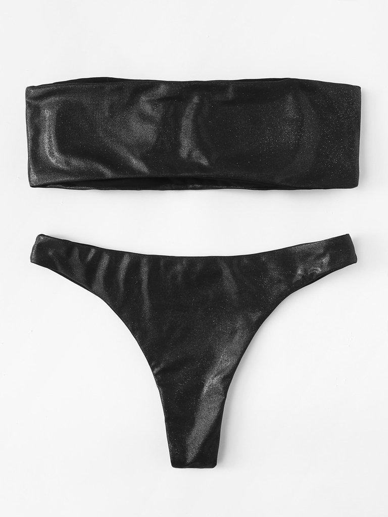 Bandeau Bikini Set-swimwear-Des Mess