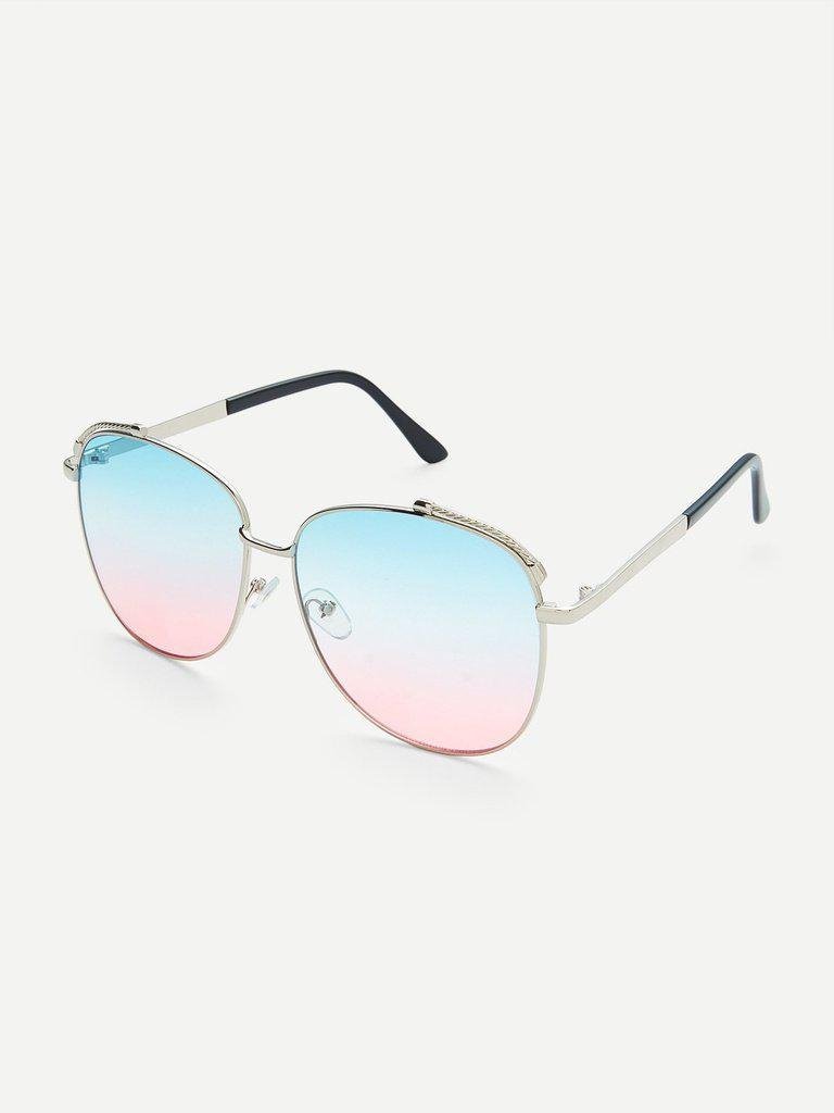 Ombre Lens Aviator Sunglasses-accessories-Des Mess