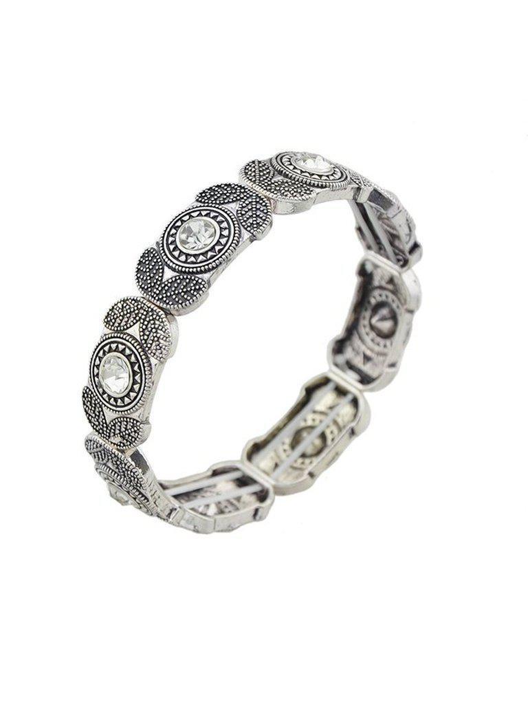 White Retro Stretch Bracelet-jewelry-Des Mess