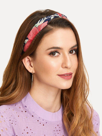 Flower Print Twist Headband-hair-Des Mess