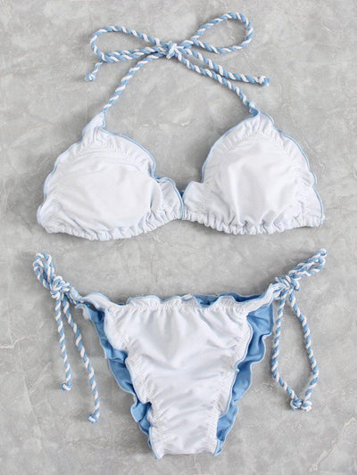 Lettuce Trim Self Tie Bikini Set--Des Mess