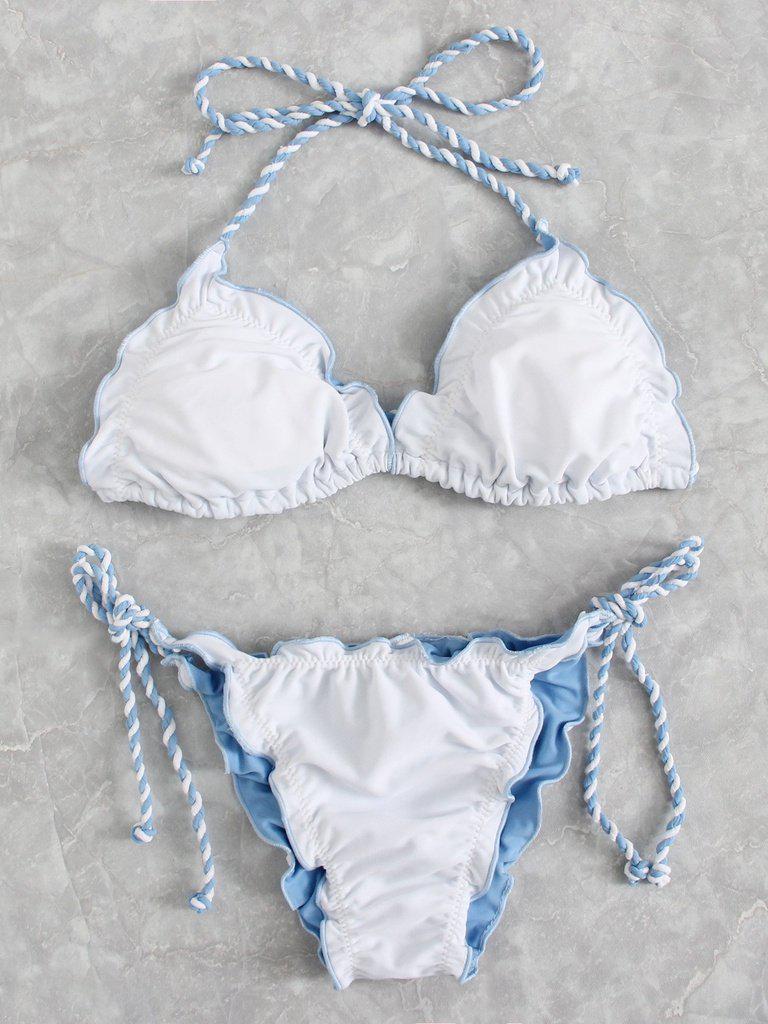 Lettuce Trim Self Tie Bikini Set--Des Mess