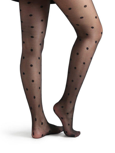 Black Polka Dot Pattern Sheer Mesh Pantyhose Stockings-accessories-Des Mess