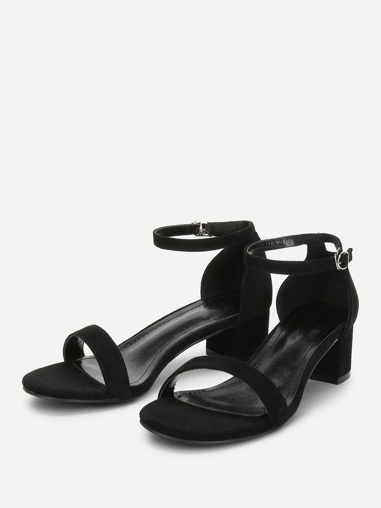 Ankle Strap Two-Piece Block-Heel Sandals-shoes-Des Mess