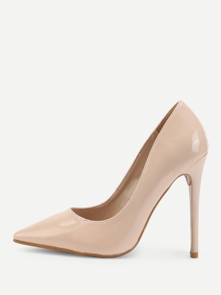 Stiletto Pointed Toe PU Heels-shoes-Des Mess