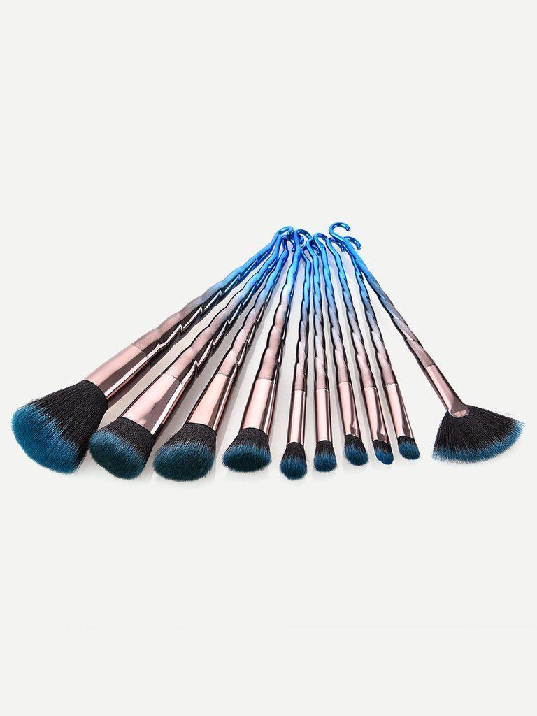Ombre Hook Handle Makeup Brush 10pcs--Des Mess