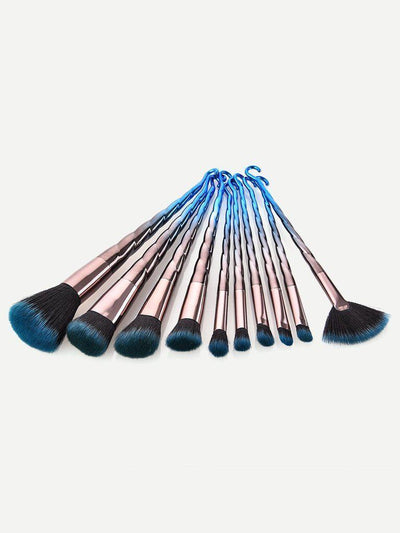 Ombre Hook Handle Makeup Brush 10pcs--Des Mess