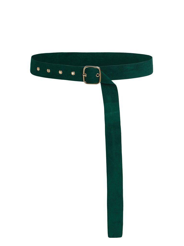 Square Buckle Eyelet Suede Belt-accessories-Des Mess
