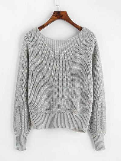 Pearl Beaded Detail Twist Sweater-outerwear-Des Mess