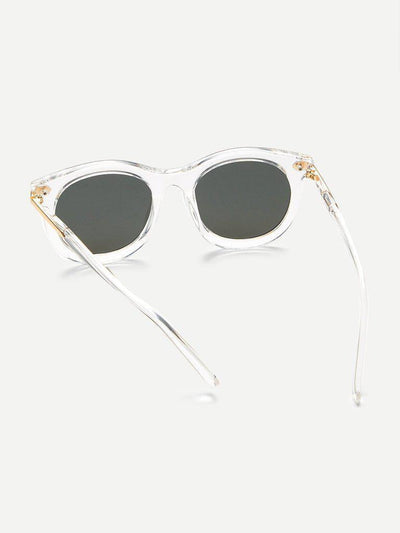 Clear Frame Mirror Lens Sunglasses-accessories-Des Mess