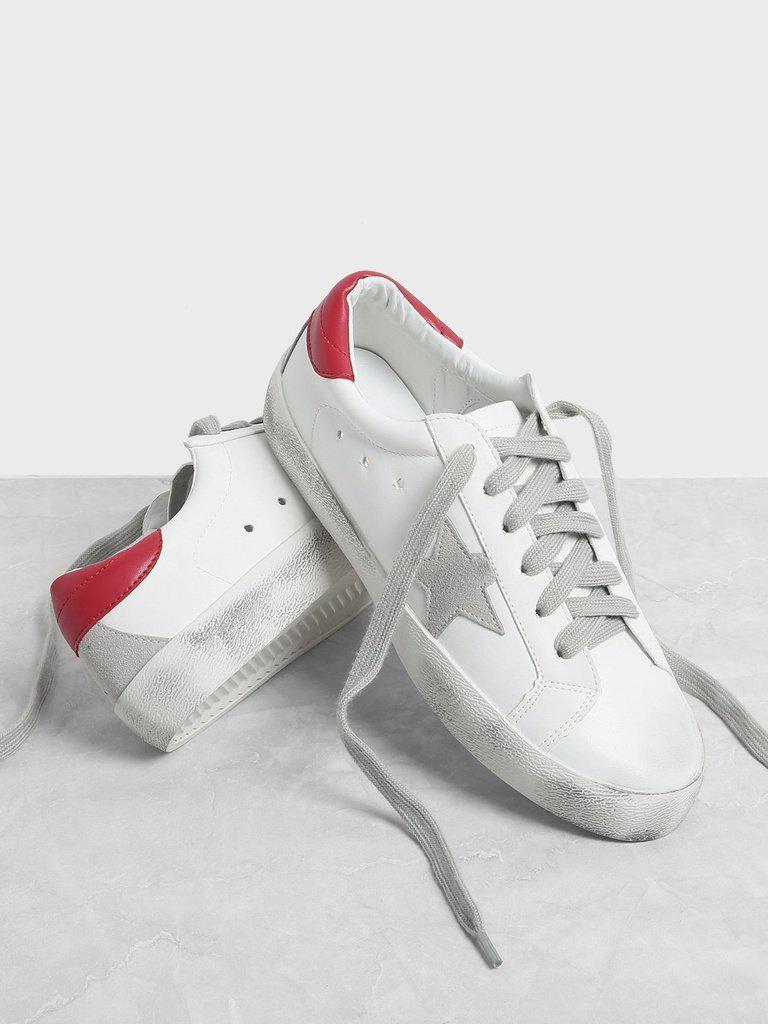 Star Design Lace Up Splice Sneakers-shoes-Des Mess