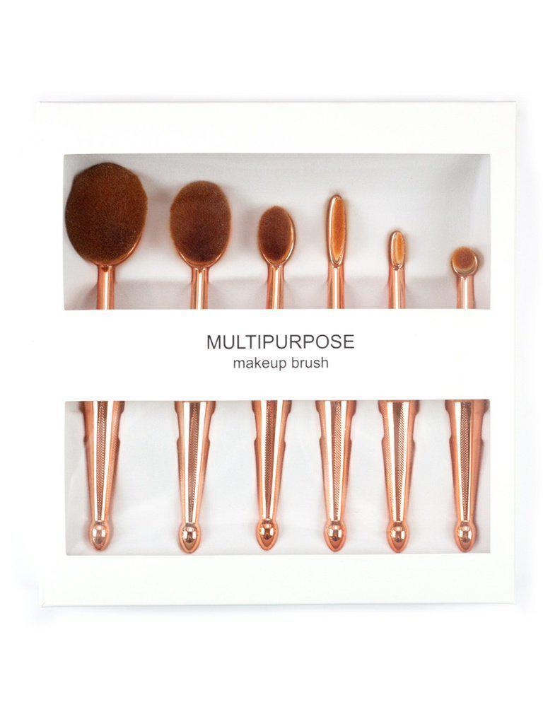 Metallic Multipurpose Makeup Brush 6pcs-makeup-Des Mess