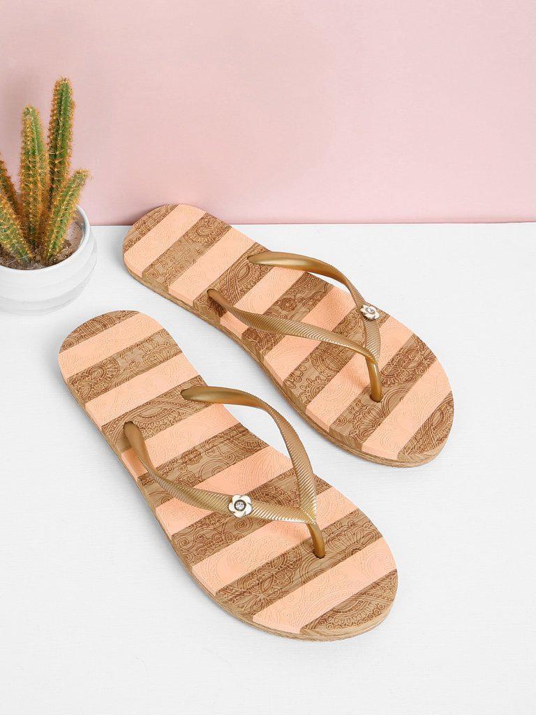 Block Striped Flip Flops-shoes-Des Mess
