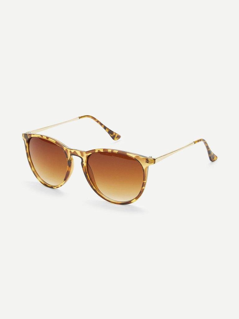 Leopard Frame Flat Lens Sunglasses-accessories-Des Mess