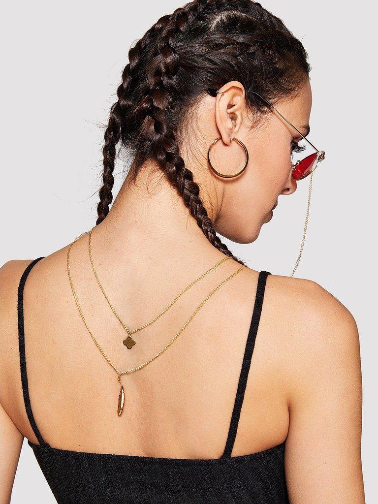 Leaf & Flower Design Glasses Chain-accessories-Des Mess