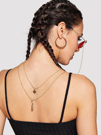 Leaf & Flower Design Glasses Chain-accessories-Des Mess