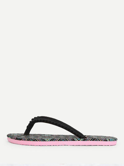 Pom Pom Front Flip Flops-shoes-Des Mess