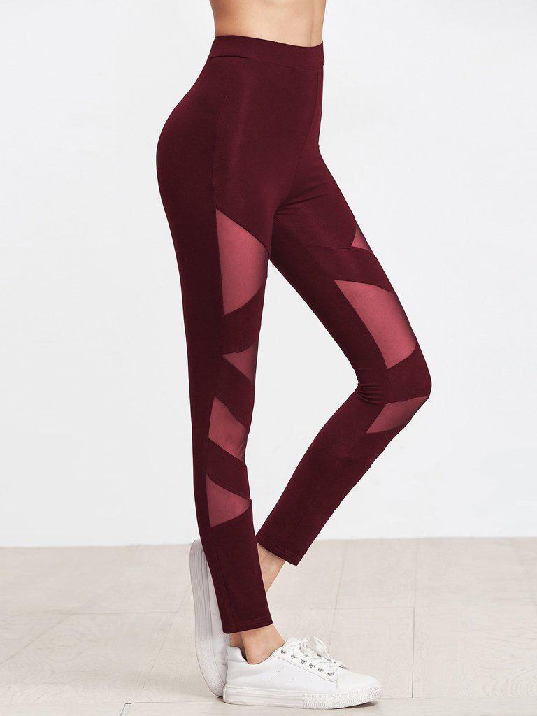 Mesh Insert Bandage Leggings-bottom-Des Mess