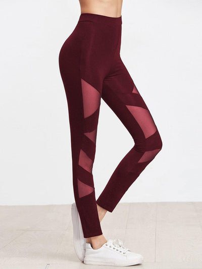 Mesh Insert Bandage Leggings-bottom-Des Mess