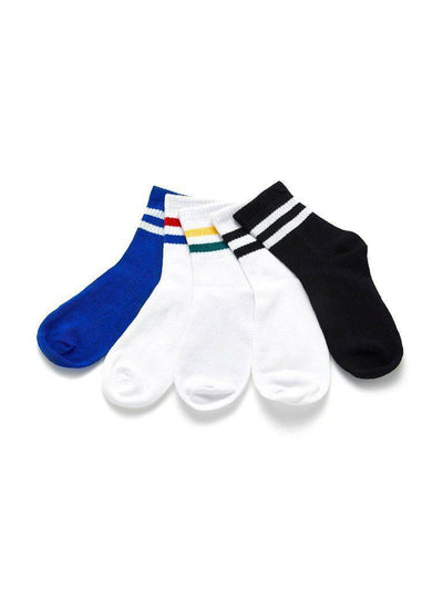 Striped Detail Ankle Socks 5pairs-accessories-Des Mess