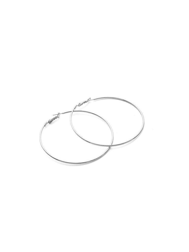Minimalist Metal Hoop Earrings-jewelry-Des Mess