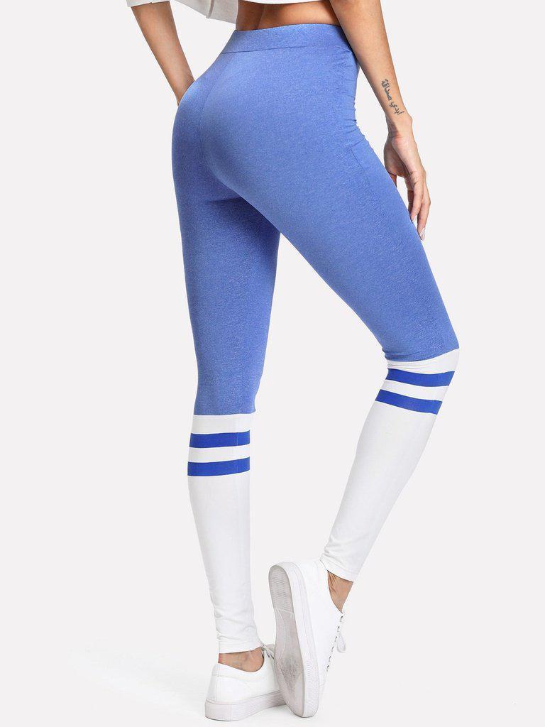 Two Tone Striped Leggings-bottom-Des Mess